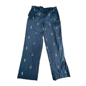 VTG Norm Thompson Golf Pants Mens 34x30 Blue Embroidered Always Fits Portland OR